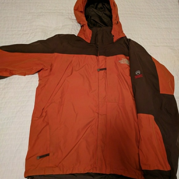 north face gore tex orange